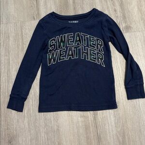 Navy 'Sweater Weather' Long Sleeve Shirt